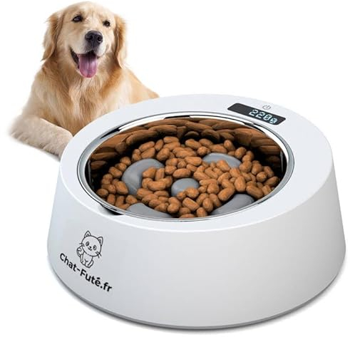 Gamelle Anti Glouton avec Balance Intégrée Chat et Chien - Gamelle Intelligente pour Contrôle du Poids en Temps Réel - Gamelle Anti Glouton Chat et Gamelle Anti Glouton Chien - Chat-Futé