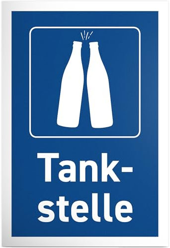 DankeDir! Tankstelle Bier - Schild 30 x 20 cm - Geschenkidee Geburtstagsgeschenk lustiger Spruch Partydeko Geburtstagsdeko - Party JGA Geschenk Alkohol Kneipe Restaurant Bar Türschild Gastronomie