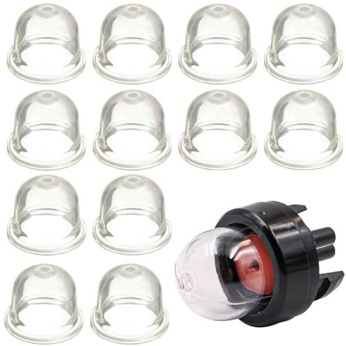 AOEVUIR 12 Pcs Zündkapsel Primer Pumpe Kraftstoffpumpe Vergaser Universal Kunststoff Zündkapsel Primer Pumpe für Benzin-Kraftstoff Kettensägen Trimmer Gebläse Rasenmäher (19mm)