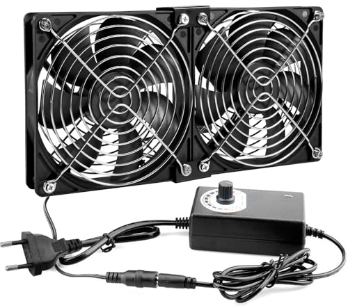 Joycabin Ventilador de 120 mm, ventilador de ordenador de 12 V con control de velocidad, refrigeración sin escobillas para PC, portátil, TV Box, cabina AV, router (2)
