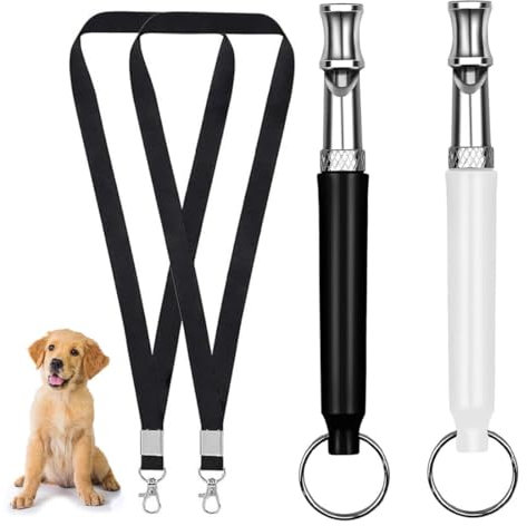 EIHI Hundepfeife,Hundepfeifen,Hundepfeife Hochfrequenz Lautlos,Hundepfeife Rütter Rückruf,Hundepfeife Rückruf,Hören Sie Auf Zu Bellen und Trainieren Sie Ihren Hund,Schwarz und Weiß, 2 Stück