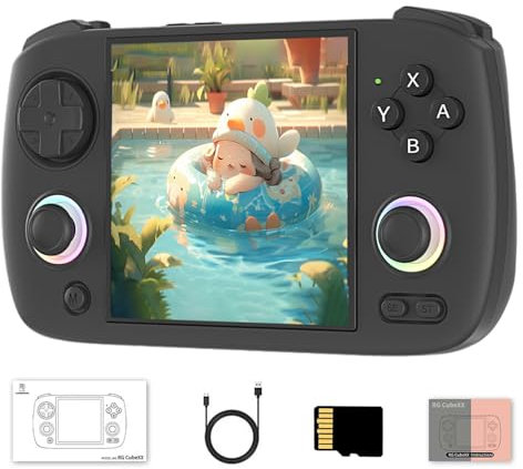 Meiurlex RG CubeXX Retro Handheld Spielkonsole, 32GB+64GB TF-Karte mit 5000+Spielen, Cortex-A53 Linux 64-Bit H700 3,95-Zoll IPS Bildschirm Videospielkonsole unterstützt TV Ausgang