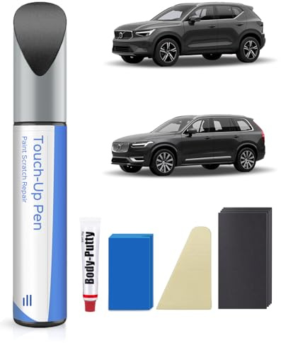 728 Thunder Grey Metallic Nachbesserungslack Kit Kompatibel mit Volvo C40/S60/S90/V60/V90/XC40/XC60/XC90 Exakte Übereinstimmung für Chips und Kratzer