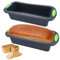 2 Stück Silikon Brotbackform, Antihaft Brotbackformen BPA-frei 28x12x6.5cm Kastenform Kuchen Silikon Backform Kasten,Backform Silikon Kastenform,Brotform Silikon für Kuchen und Brote,Dunkelgrau