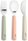 LÄSSIG Kinderbesteck Set 3-teilig Gabel, Löffel, Messer Edelstahl Silikongriff/Cutlery with Silicone Handle Happy Fruits Cherry