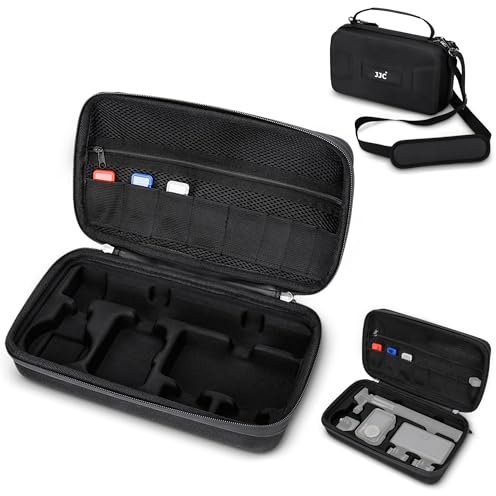 Hard Shell Osmo Action 5 Pro Case,Waterproof EVA Camera Bag for DJI Osmo Action 5 Pro 4 3 Adventure Combo,Osmo Action 5 Pro Camera Pouch with 3 MicroSD Card Cases & Adjustable Shoulder Strap