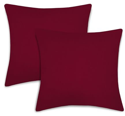 TIENDA EURASIA – Funda Cojin x | Pack 2 Fundas de Cojin | Color Liso | Fabricado en Loneta Resistente | Suave al Tacto | Cojines Decorativos | Cojines Sofa (Rojo, 60x60 cm)