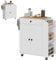 HOMCOM Isla de Cocina con Ruedas Carrito de Cocina Mueble Auxiliar de Cocina con 2 Puertas Cajón Especiero de 3 Niveles Toallero y Estante Ajustable 82x38x86,5 cm Blanco