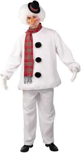 Krause & Sohn Schneemann Kostüm Mr. Frosty mit Schal Handschuhen und Mini-Zylinder für Herren Gr. 50-60 Winter Fasching Karneval Mottoparty