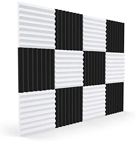 Sirxlevcy 12 StüCk Akustik Schaum Platte, Schall DäMmung Schallkeile Schall DäMmung Pad, für Studio Decke Spiel, 2.5X30X30Cm