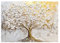 WUFIEA Arbre de vie en Impression sur toile, Sculpture d'arbre doré et blanc Affiche Murale Abstrait Image sur Toile Tableau Salon Chambre Décorations - 70x100cm Sans cadre(Blanc)