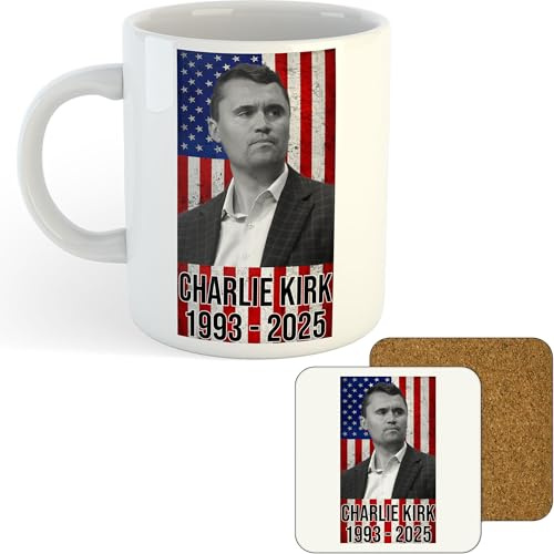 11oz Mug | Charlie Kirk American Flag | Printed Funny Gift Idea Cup Tea Coffee