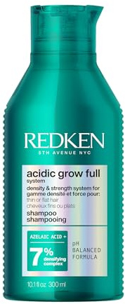 Redken Verdichtendes Shampoo, Ausgewogener pH-Wert und leichte Formel, Spendet Feuchtigkeit, Kräftigt und Verleiht Volumen, Für feines oder plattes Haar, Acidic Grow Full System, 300 ml