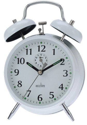 Acctim Large-Bell Alarm Clock - White