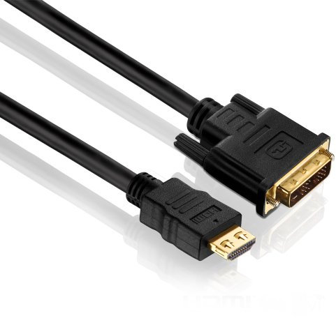 PureLink PI3000-010 HDMI auf Single Link DVI Verbindungskabel (2K FullHD (1080p), Ethernet), HDMI-A Stecker auf DVI-D Stecker (18+1), Zertifiziert, 1,00m, schwarz Kabel