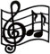 Music Note Embroidered Patch - Sew On/Iron On - 7.5cm x 7cm (2 3/4 x 3)