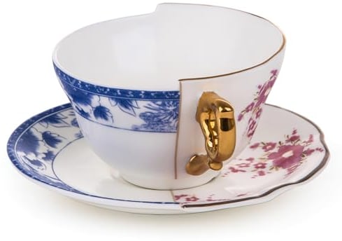 Seletti Tazza da tè con Piattino in Porcellana Hybrid-Zenobia
