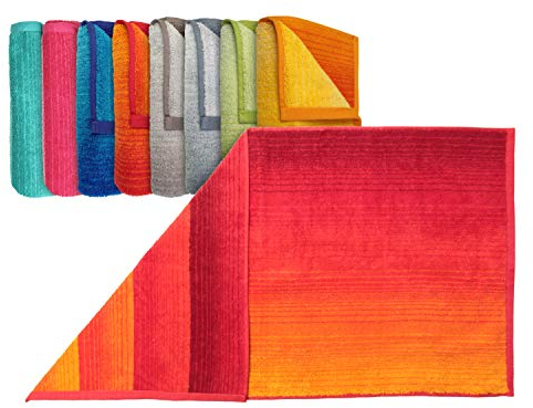 Dyckhoff Bio-Handtuchserie Colori hochwertig verarbeitet und mit praktischem Kordelaufhänger 545.664, Handtuch 50 x 100 cm, rot