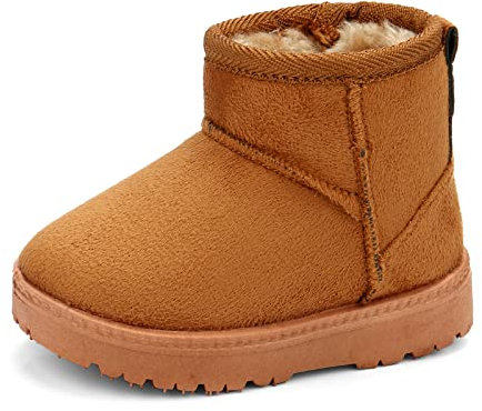 MK MATT KEELY Scarpe Invernali per Neonati Bambino Piccolo Ragazzo Ragazza Stivali da Neve,Khaki,24 EU(CN26)