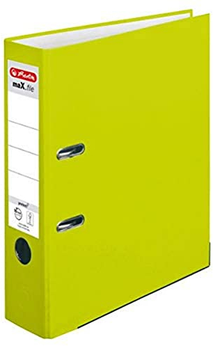 Herlitz Ordner maX.file protect A4, Rückenbreite 8 cm, neon-grün, 1 Stück