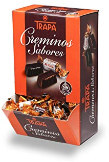 TRAPA - CREMINOS. Dispensador de Bombones Creminos Variados - Chocolate negro, Chocolate Blanco y Chocolate con Leche - 800 gr