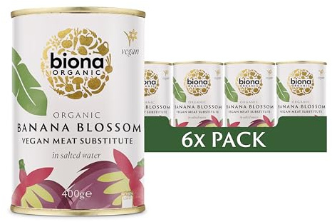 Biona Organic Banana Blossom in Salted Water 400g | 100% Organic Banana Blossom, In Salted Water, Ideal Vegan Fish Alternative, High in Fibre, Vegan