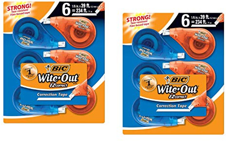 BIC Wite-Out Brand EZ Correct Correction Tape, White, 10-Count (12 Count)