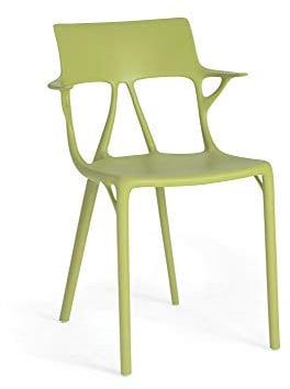 Kartell A.I. Sedia, Tecnopolimero termoplastico Riciclato, Verde, H 81 cm, 2 unità