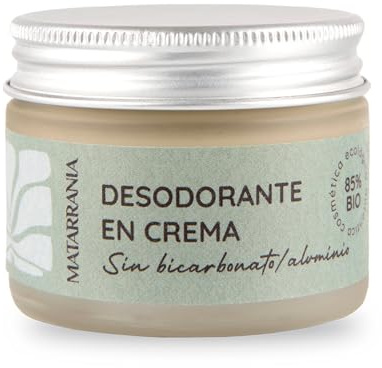 MATARRANIA Desodorante en Crema Natural Mujer/Hombre 100% BIO Certificado, Sin Aluminio ni Bicarbonato, Piel Sensible, Absorbe Humedad y Permite Transpiración, Antibacteriano y Antifúngico