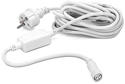 hellum 555431 Zuleitung Anschlusskabel für verlängerbare System-Profi Lichterketten / 5 m/innen & außen/weißes Kabel