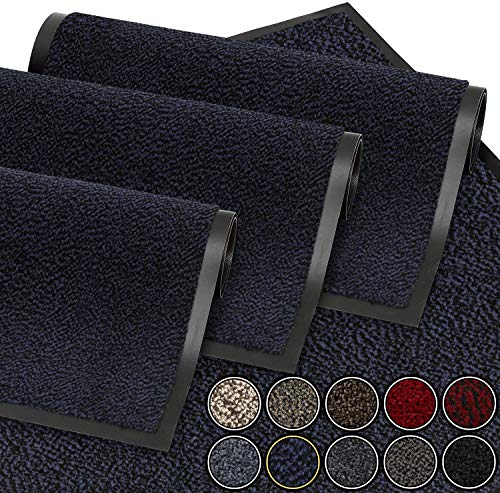 GadHome Fußmatte Blau 90x150 cm|Eingangstürmatte wasserdicht waschbar strapazierfähiger Schmutzfänger | Rutschfester Schmutzfängerfußmatte für Haustür, Flur, Eingang, Küche, Schlafzimmer