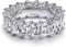 18K Funkelnder Baguette Ring aus 925 Sterling Silber für Frauen Stapelringe - Damen Ringe Eternity Ewigkeit Schmuck in Juwelierqualität (54, Silber)