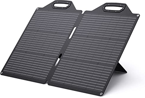 BigBlue Solarpowa 100W ETFE Panneau Solaire, USB-C PD45W+USB-A QC 3.0+MC-4 pour Station d'alimentation Téléphones Tablettes, Chargeur Solaire Pliable avec Béquilles, IP68, pour Camping, Saison Ouragan