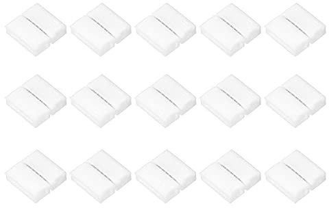 sourcing map 6 Pin 12mm 5050 LED Strip Light Lötfreier Gapless Connector Weiß 15 Stk.