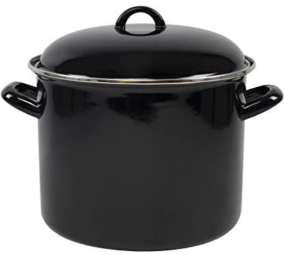 Suppentopf Emaille 8 Liter - Schwarz