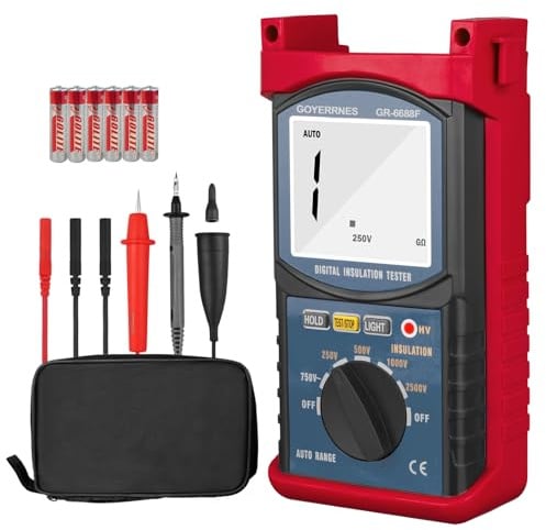 Megohmmeter 250-2500V / 20GΩ mit Datenhaltung und Hintergrundbeleuchtung