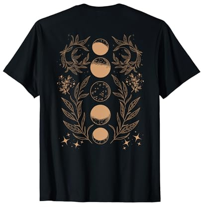 Moon Phase Design On Back Of Shirt - Celestial Gifts T-Shirt