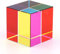 CMY-Farb Würfel, CMY-Misch Farbwürfel Kristallglas Prisma, RGB-Optisches Dispersion Swürfel Prisma, Faszinierend Bunte Glas Verzierungen, Lehr Spielzeug für zu Hause (40mm)