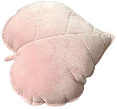 EXQUILEG Blatt Plüsch Kissen, Ästhetisches gefülltes Plüschkissen, Flauschiges Deko Kissen für Baby & Kinderzimmer - Kuschelkissen in Form des Blattes für Mädchen & Jungen (Rosa,13cm)