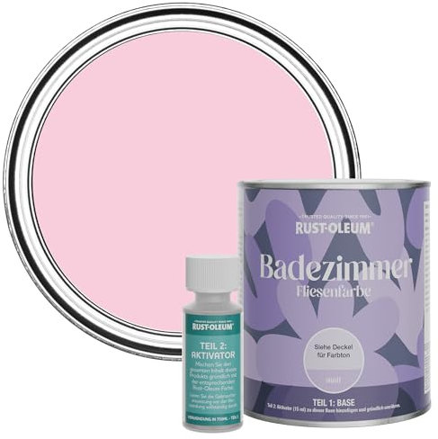 Rust-Oleum Pink Water-Resistant Bathroom Tile Paint in Matt Finish - My Husband Said No 750ml