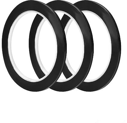 Peslogy 3 Rolls of Black Whiteboard Grid Marking Tapes 3mm Width Graphic Tape Self Adhesive Chart Line Tape Pinstripe Tape 216 feet Per Roll for Classroom and Office Presentations