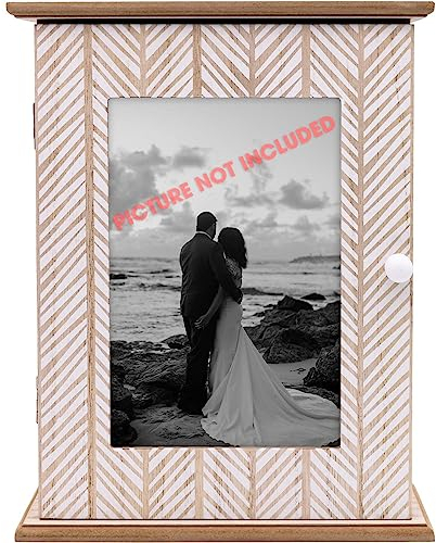 Maison Des Cadeaux Multi-Functional 6 Key Hook Holder, Picture Photo Frame Display, Hangable Key Storage Box, Home Wall Decor