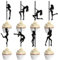 Blumomon 32 Stück Junggesellenparty Cupcake Toppers Pole Dance Party Kuchen Dekorationen Cupcake erwachsen Ball Musik Theme Party Geburtstagsfeier Hochzeitsfeier Dekorationen