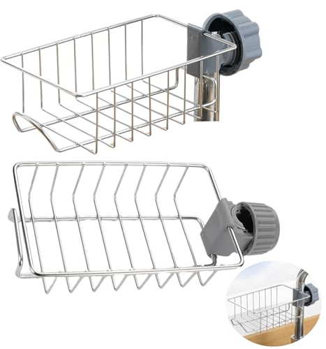 2 Stück Duschablage Ohne Bohren FüR 18-25mm, Edelstahl Rostfrei Duschkorb FüR Duschstange, Rostfrei Seifenhalter Dusche FüR Shampoo Badezimmer KüChe Seifenhalter(Silber)