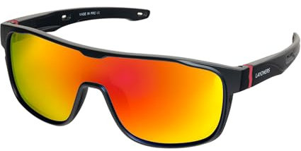 Layoners Aeolian Elegante Herren-Sonnenbrille, UV400-Schutz, Sportlich, Polarisierte Sonnenbrille, Leichter Rahmen, Ein-Glas-Design, Blendfrei (Orange)