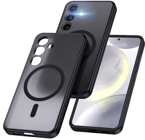 Holidi für Samsung S24 Hülle [Kompatibel mit Magsafe], Magnetisch Handyhülle für Samsung Galaxy S24 Hülle Case, Stoßfest Schutzhülle [Militärschutz] Hülle Samsung Galaxy S24 5G Cover. Matte Schwarz