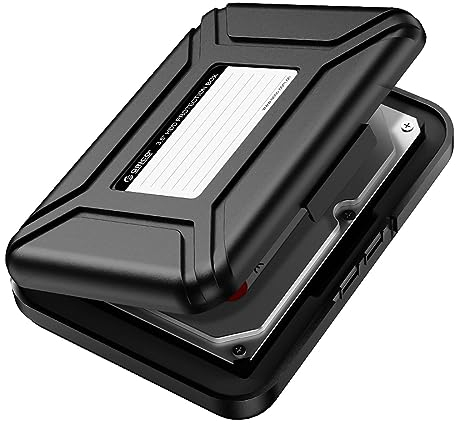 TNSRAY Custodia Protettiva/Custodia Rigida Portatile da 3,5 Pollici, Scatola Custodia Protettiva per Hard Drive Dischi Rigidi da 3.5 Pollici Anti Urto, Anti Polvere, Scatola per HDD da 3.5”