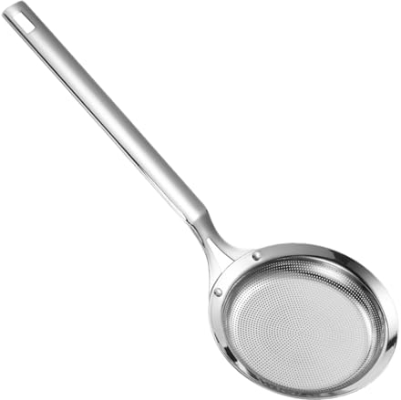 Stainless Steel Soy Milk Skimmer, Stainless Steel Filter Spoon, Colander Spoon for Dumplings, Sift Colander Fine Mesh Strainer for Kitchen Food Tea Coffee Powder Colander Skimmer