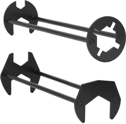 MUNSKT Llave de fregadero multifuncional, 2 llaves de lavabo hexagonales de cuatro mandíbulas, llave de fontanería multifuncional de hierro robusta, herramienta de llave de grifo de 7 tamaños, llave
