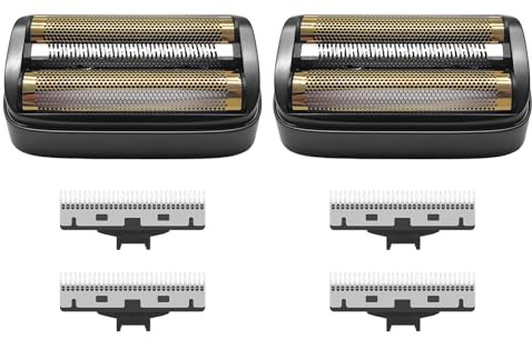 2er-Pack Rasierer-Ersatzfolie und Innenschneider, kompatibel mit Andis 17300 reSURGE Elektrorasierer, Schwarz